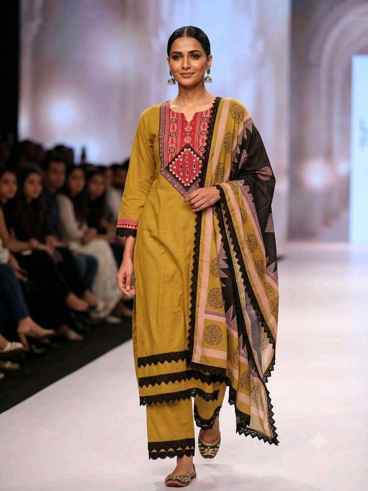 Stylish Mustard Kurta Set with Dupatta