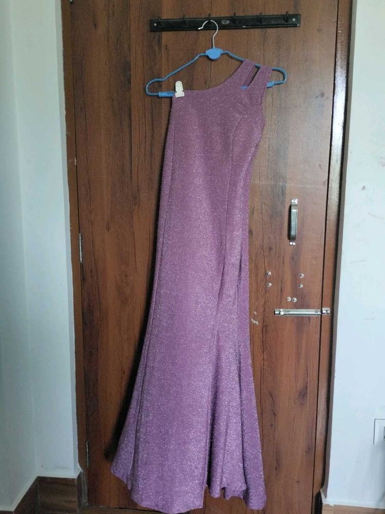 Sparkly One-Shoulder Evening Gown