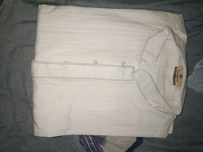 Ethnic White Kurta  With Pajama For Men