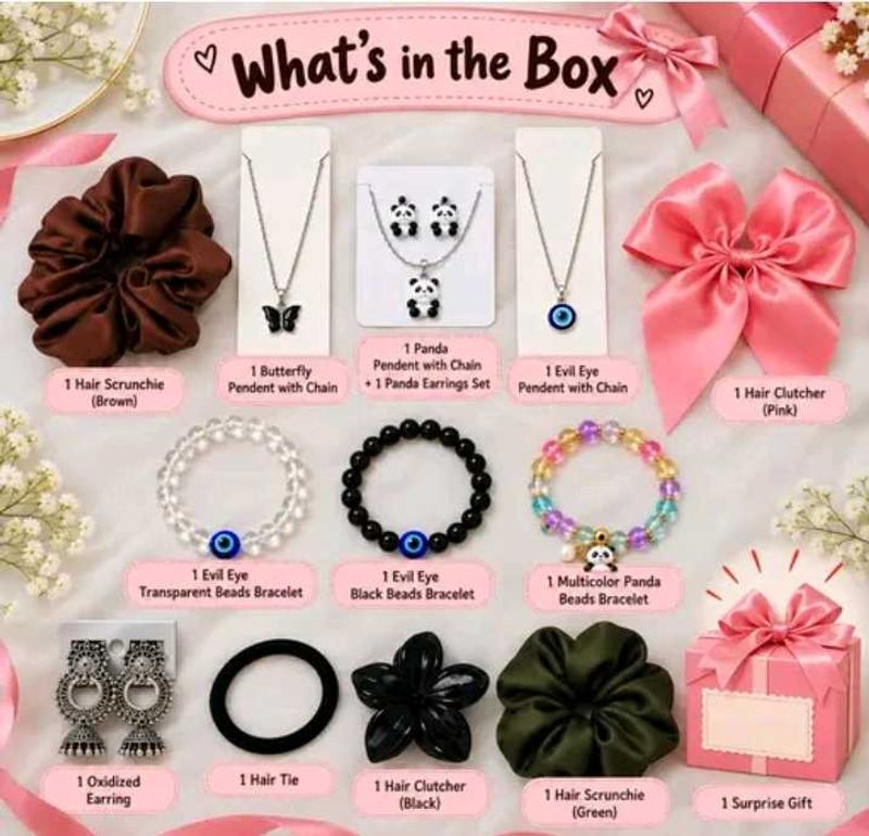 Cute Panda &amp; Evil Eye Jewelry &amp; Accessory Set