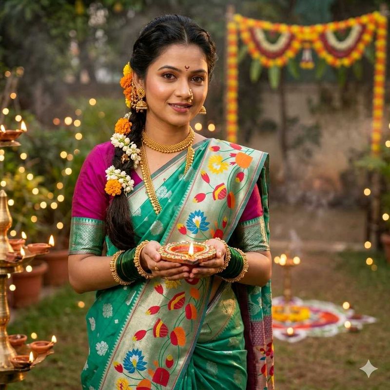 💥Diwali Dhamaka💥 Royal Teal Paithani Saree