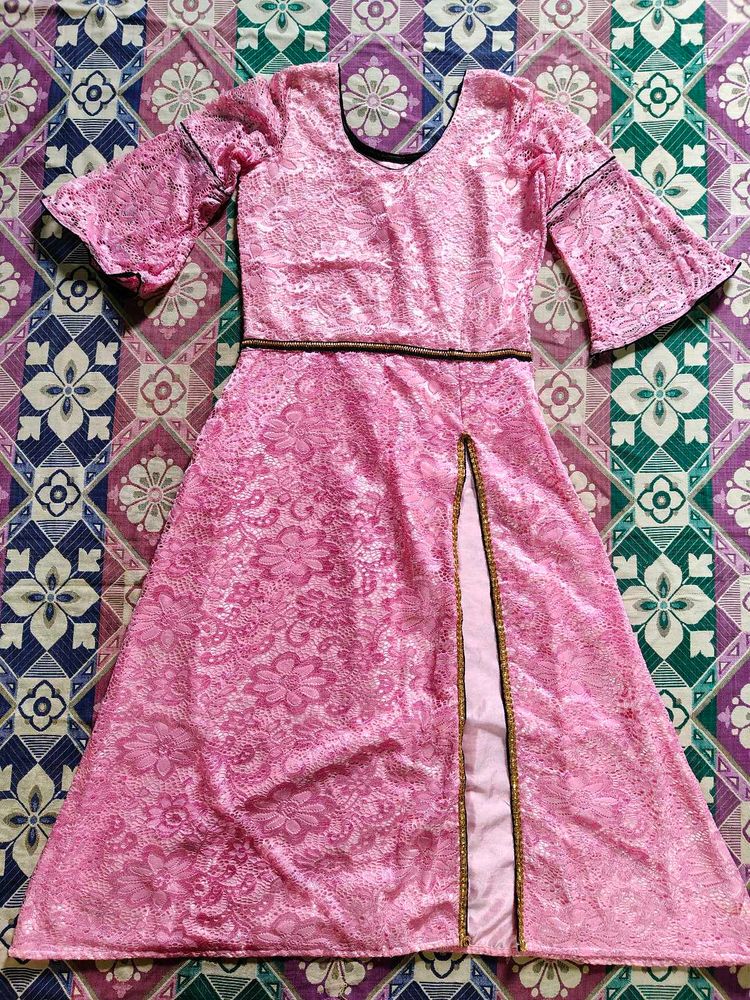 Pink Lace Maxi Dress