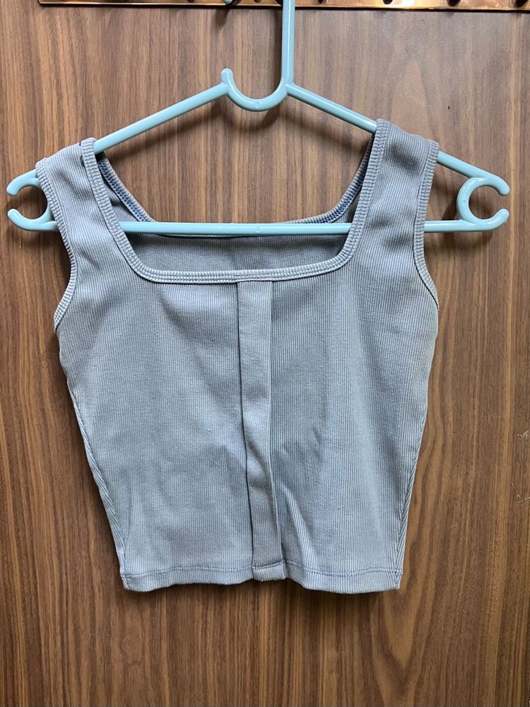 Ribbed Square Neck Tank Top