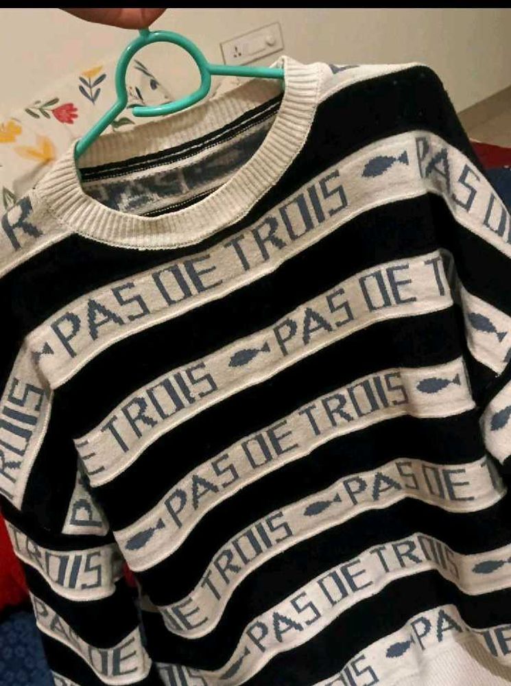 Striped 'PAS DE TROIS' Knit Sweater