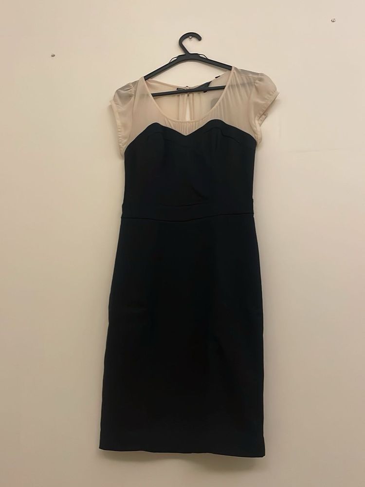 GUESS - Elegant Black Sheer Sleeve Dress, size 6