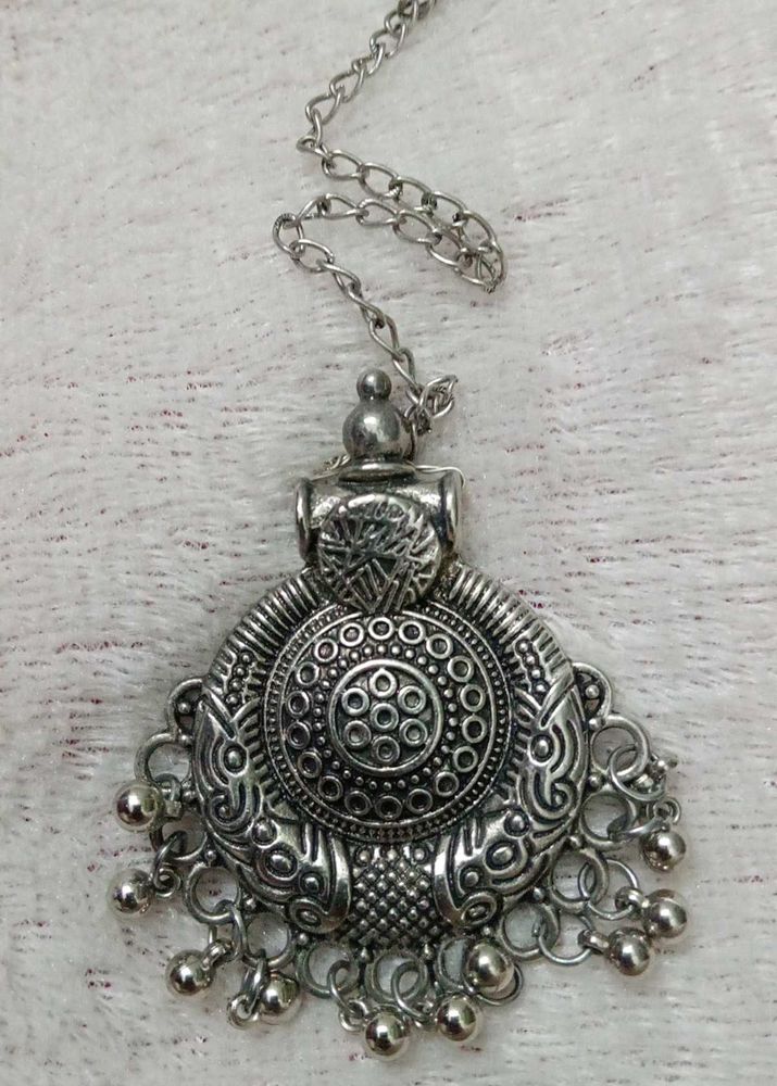 Oxidized Silver Maang Tikka