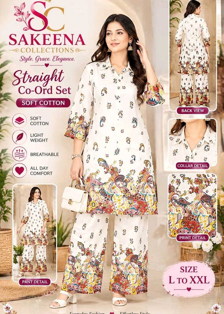 Elegant White Cotton Kurta Set