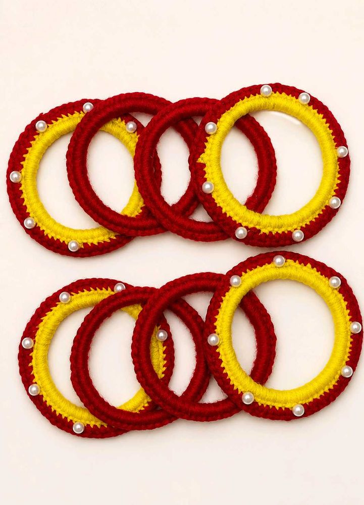 Handmade Red &amp; Yellow Bangle Set