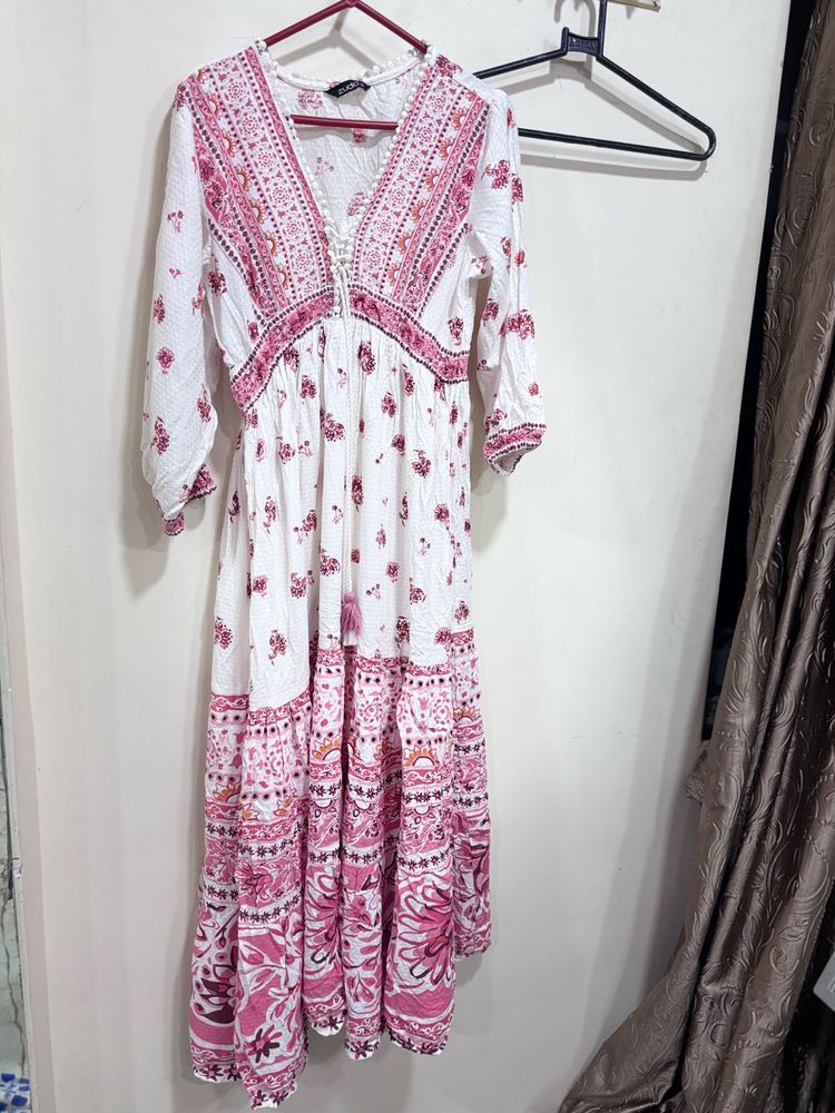 Boho Floral Print Maxi Dress