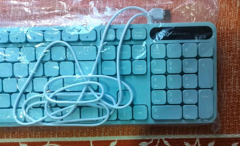 Portronics Wired Keyboard - Blue