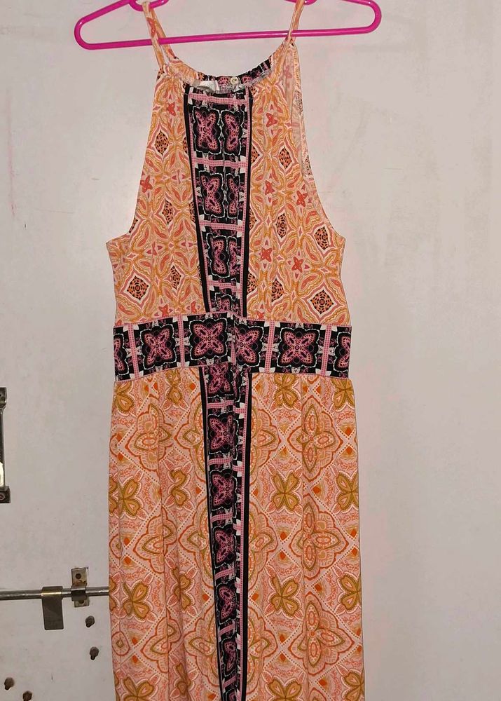 Boho Print Halter Neck Mini Dress