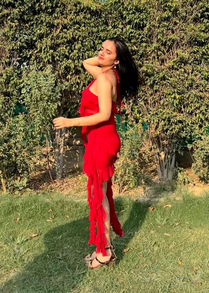 Stunning Red Ruffled Dress