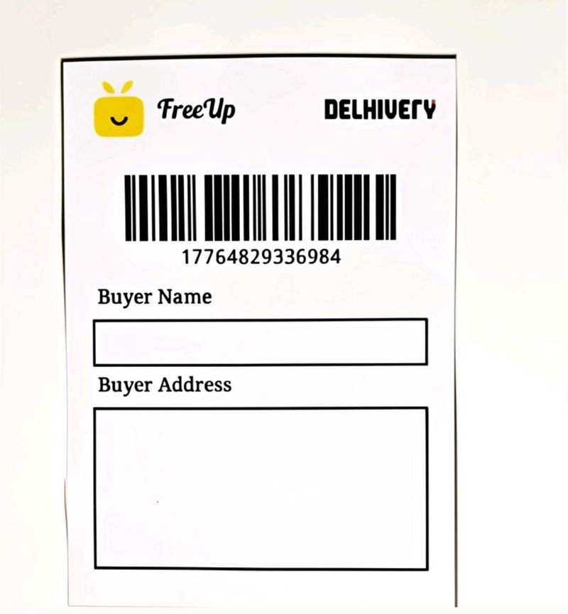 FreeUp &amp; Delhivery Shipping Label