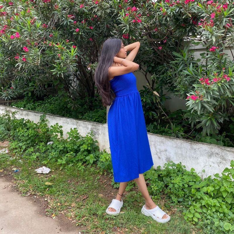 Vibrant Blue Midi Dress