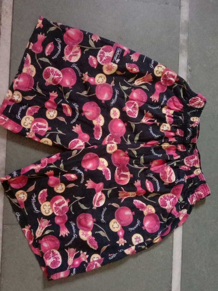 Cute Pomegranate Print Palazzo Pants made in USA