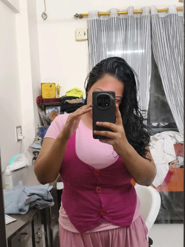 "Baby Pink Tee &amp; Fitted Jacket"Set