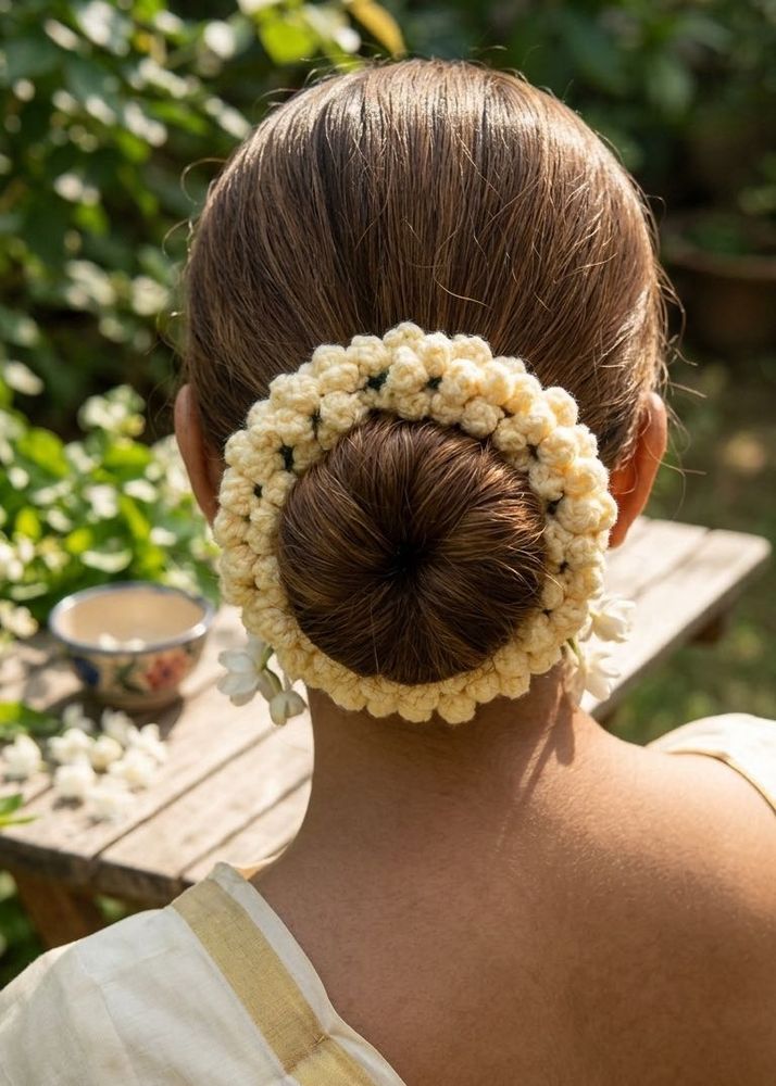 Floral Hair Accessory for Buns or scrunchies