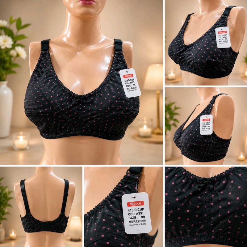 Maroon Polka Dot Bra