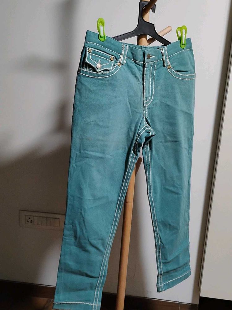 Sea green Denim Jeans