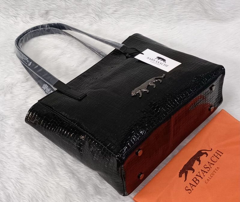Sabyasachi Black Croc Tote Bag