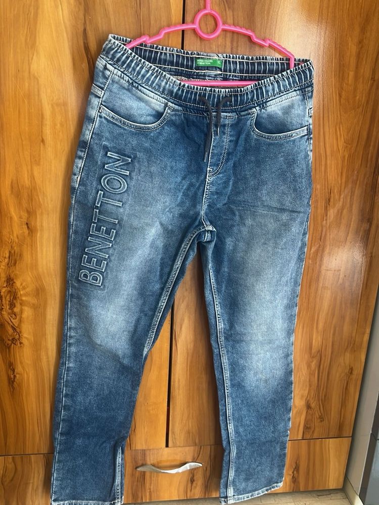 UCB KIDS Blue Wash Denim Jogger Jeans-xl