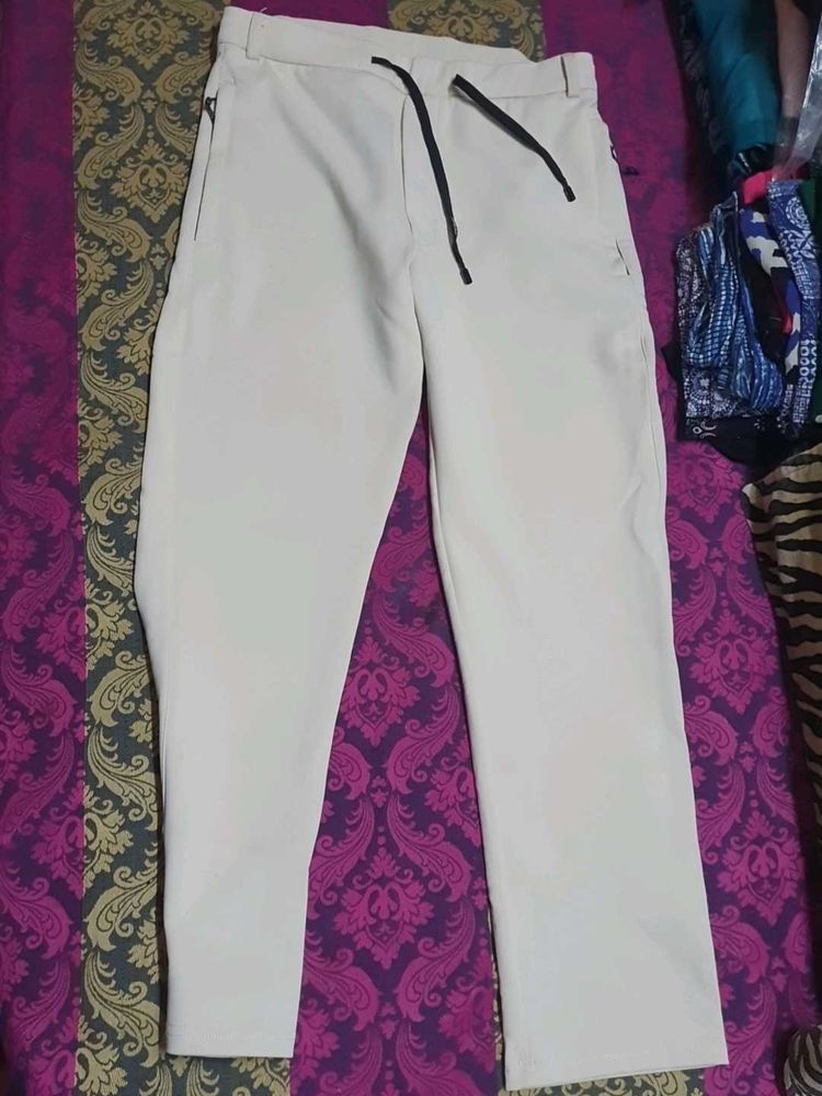 Casual Beige Pants | Both Side Zip Pocket
