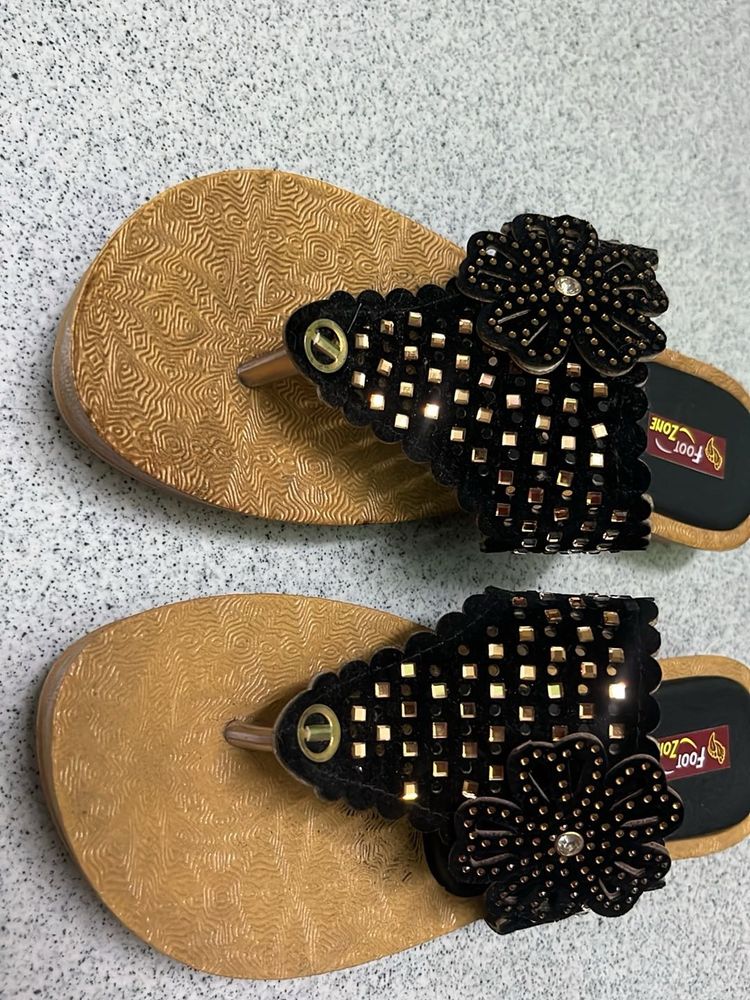 black slippers