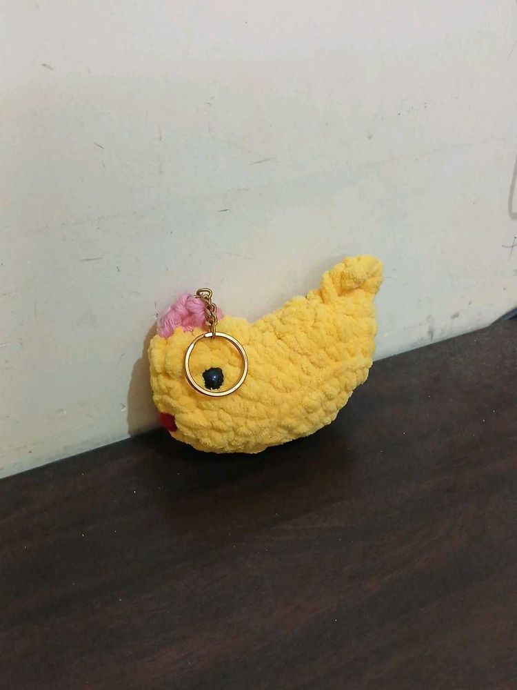 Cute Yellow Knitted Keychain Charm