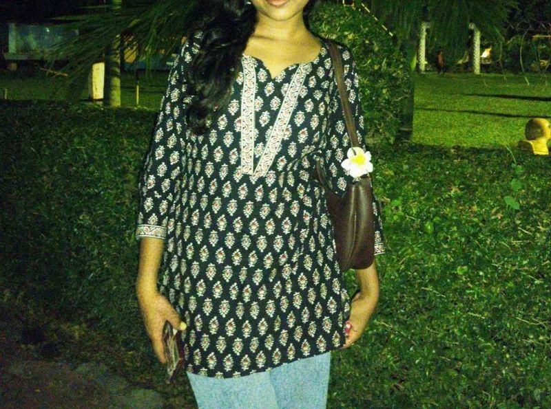 Stylish Black &amp; White Printed Kurta