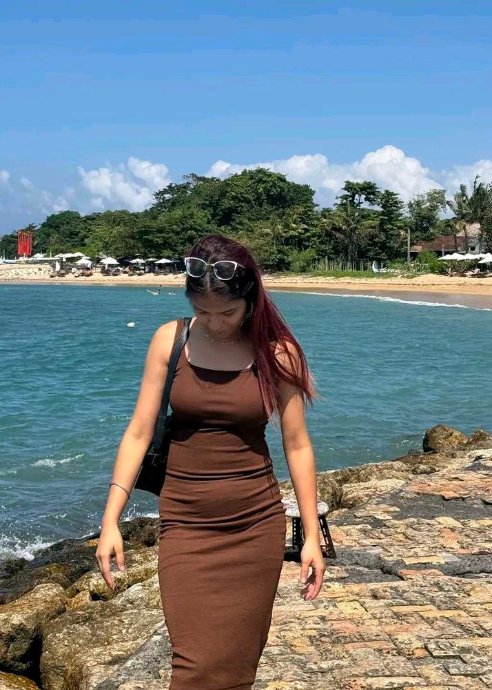 Stylish Brown Bodycon Midi Dress