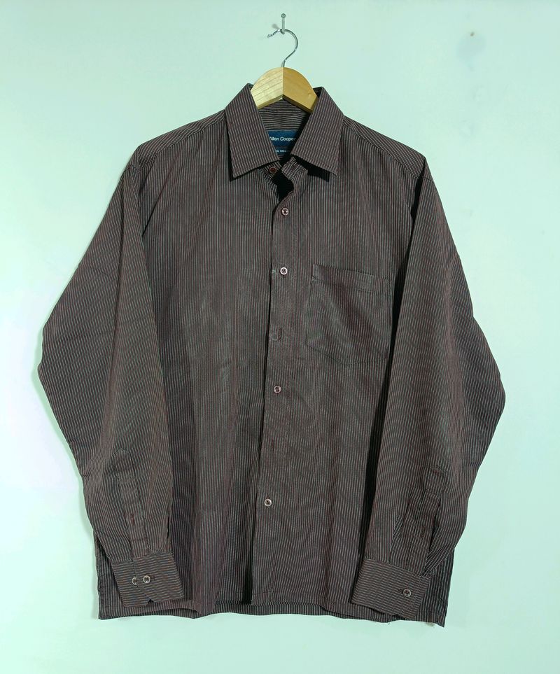 Dark Maroon Stripes Shirt (Men)