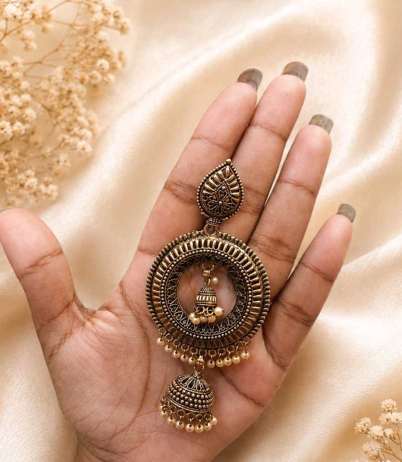 Oxidized Jhumka Earrings