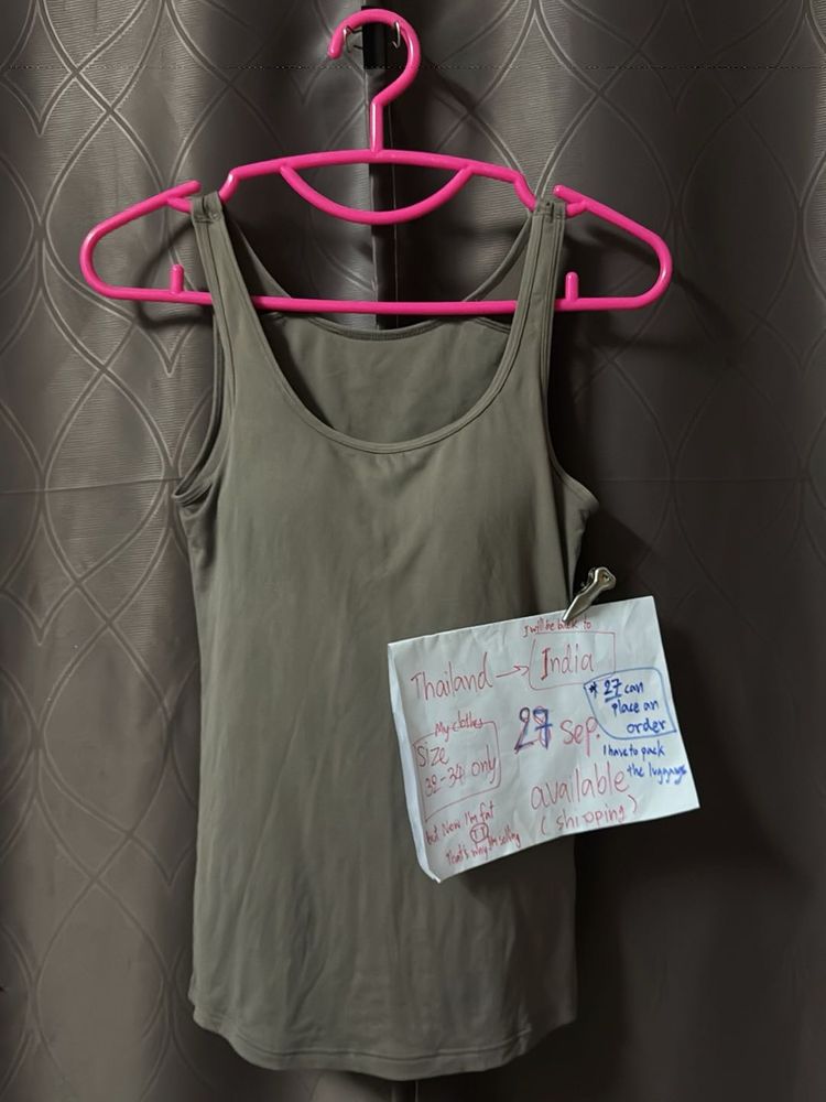 Basic Khaki Tank Top with pad32-34