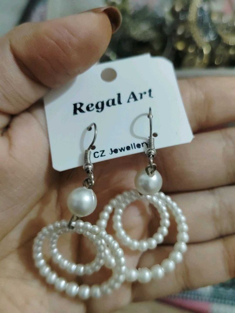 Elegant Pearl Hoop Earrings