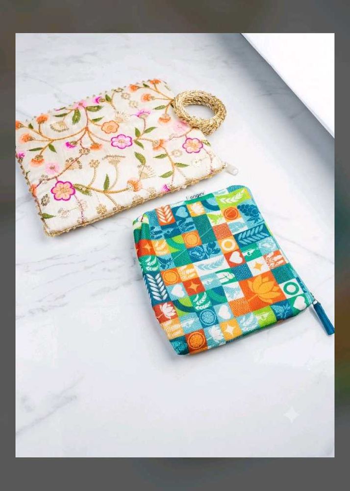 Embroidered &amp; Printed Clutches Set