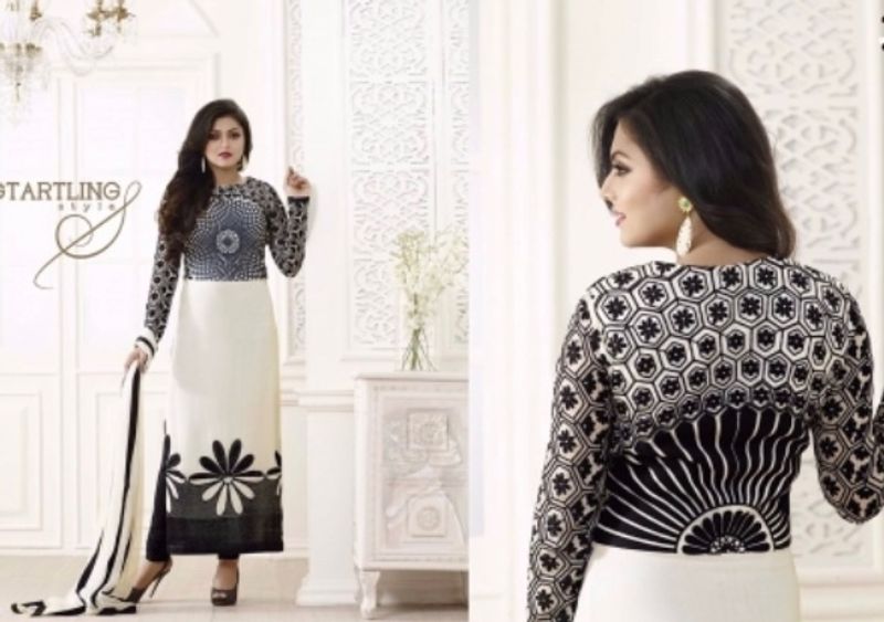 Black and white salwar suit