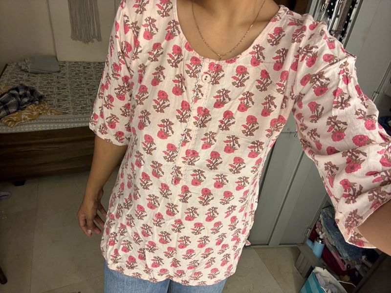 Floral Print Kurta Top