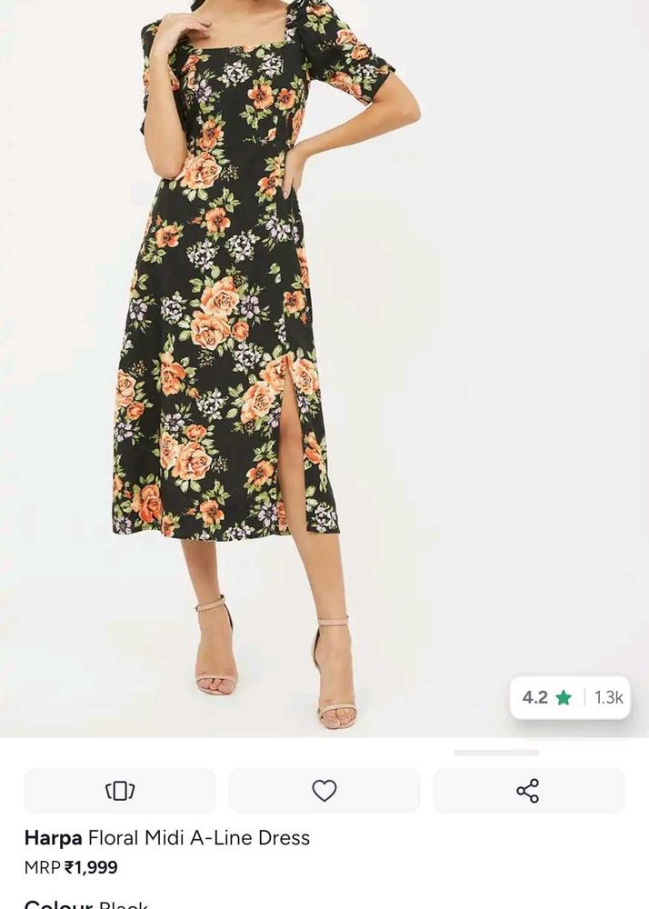 floral midi A-line dress