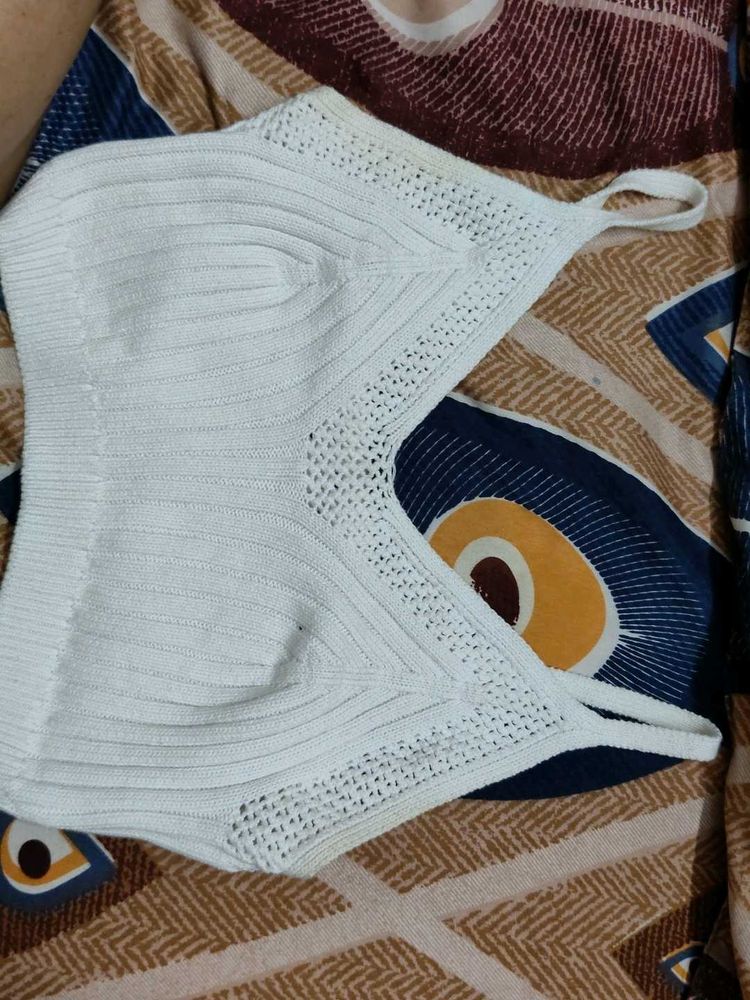 White Knit Tank Top