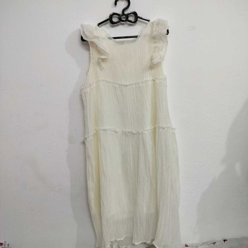 White Tiered Ruffle Dress
