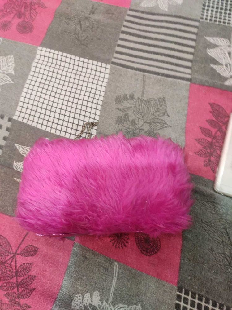 Fuzzy Pink Clutch
