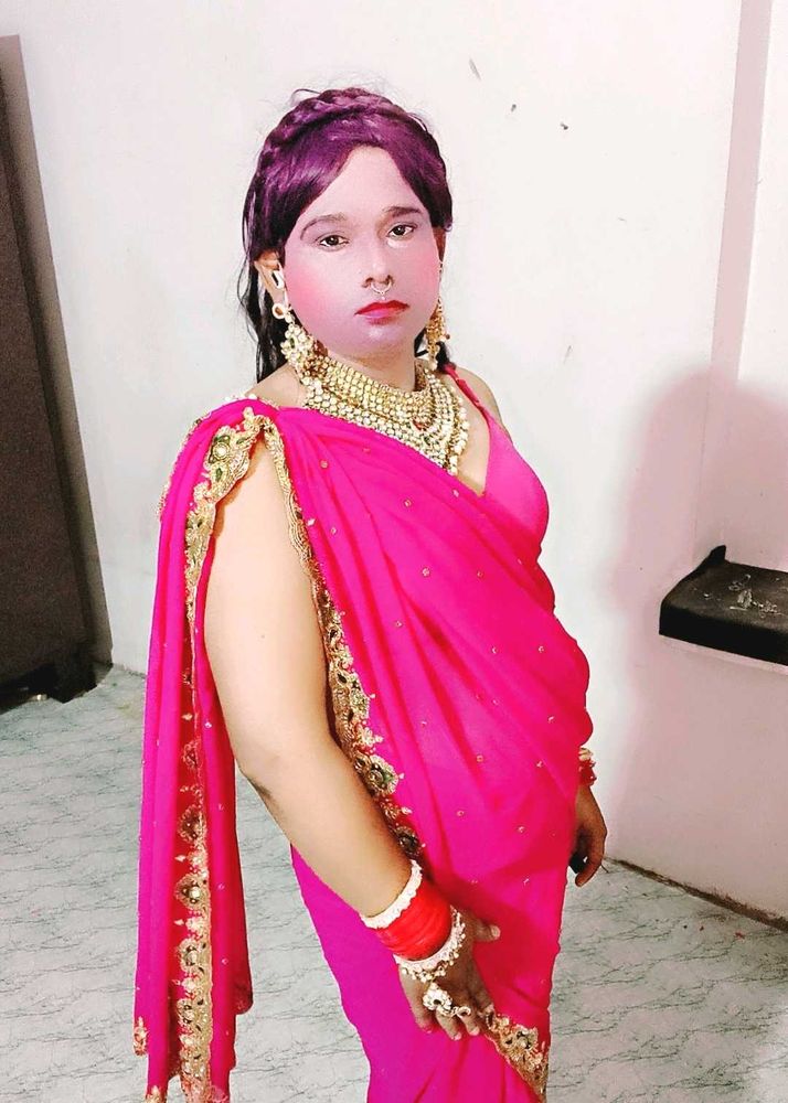 Vibrant Pink Embroidered Saree