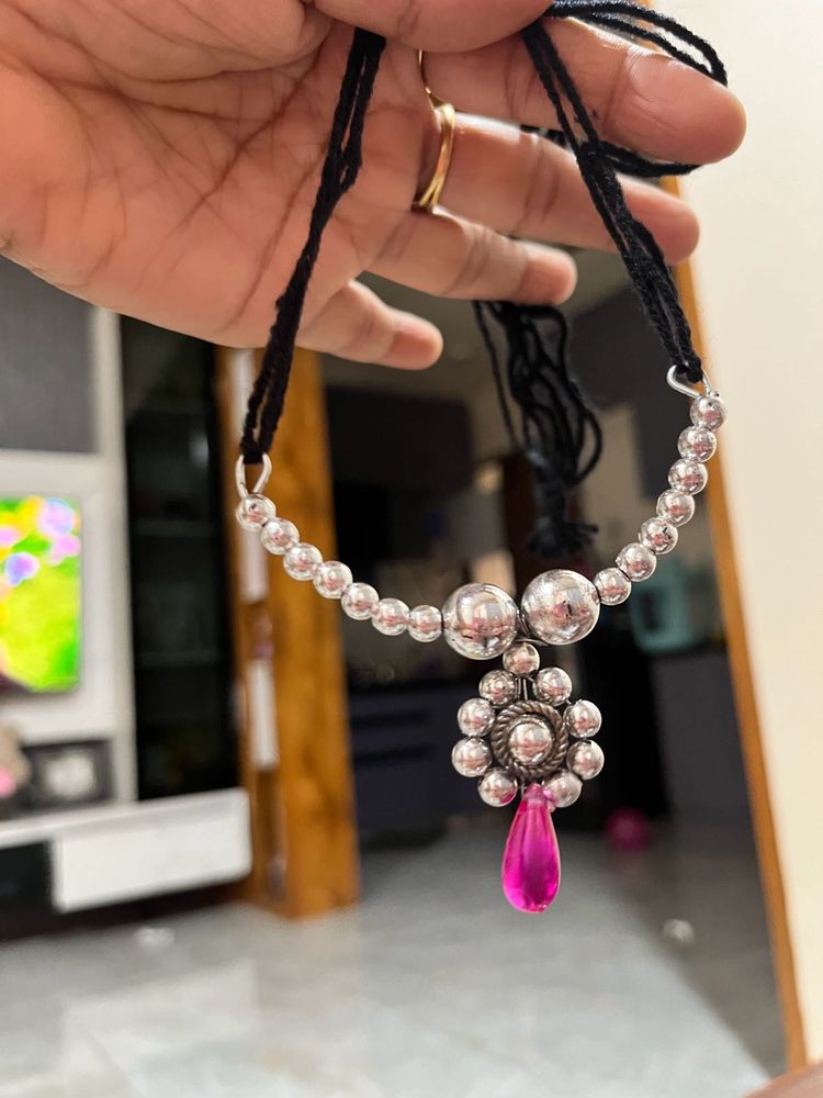 kids navratri necklace Elegant Silver Beaded Neckl
