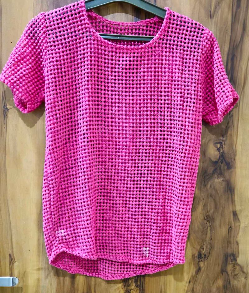 Pink Mesh Top