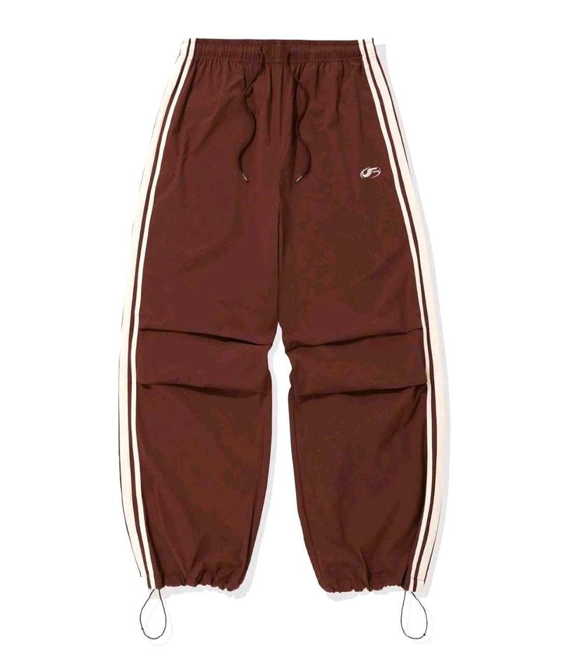 Maroon Track Pants with Side Stripes