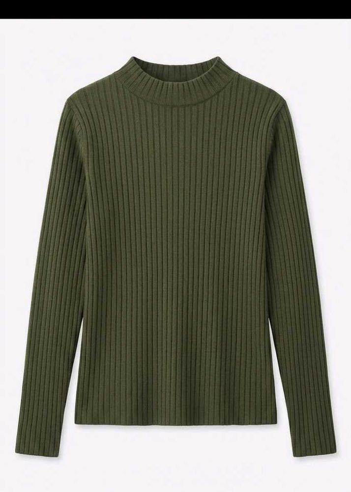 Ribbed Mock Neck Long Sleeve Top
