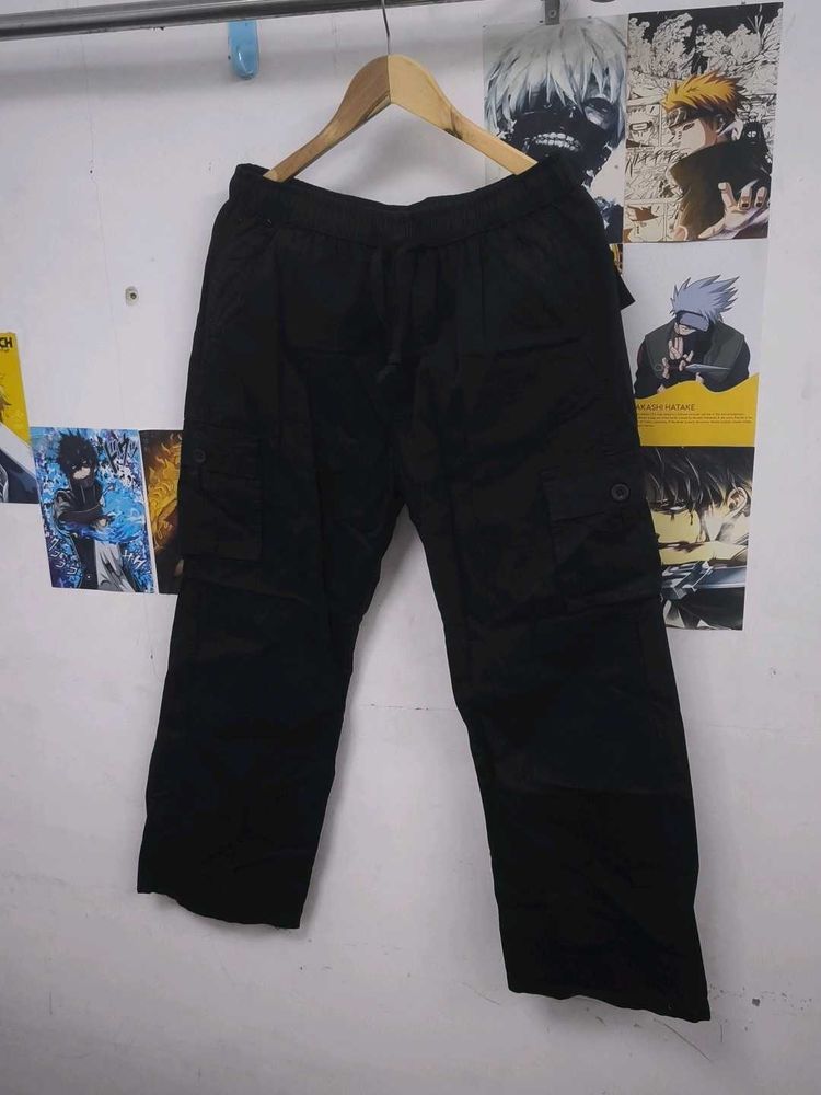 black cotton cargo baggy fit size 34