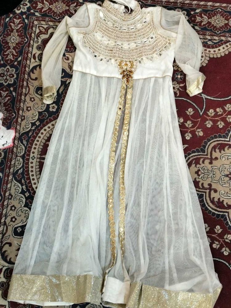 Elegant White &amp; Gold Kurta