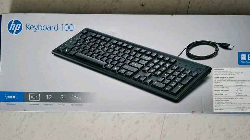 HP Keyboard 100 USB Wired | Ori