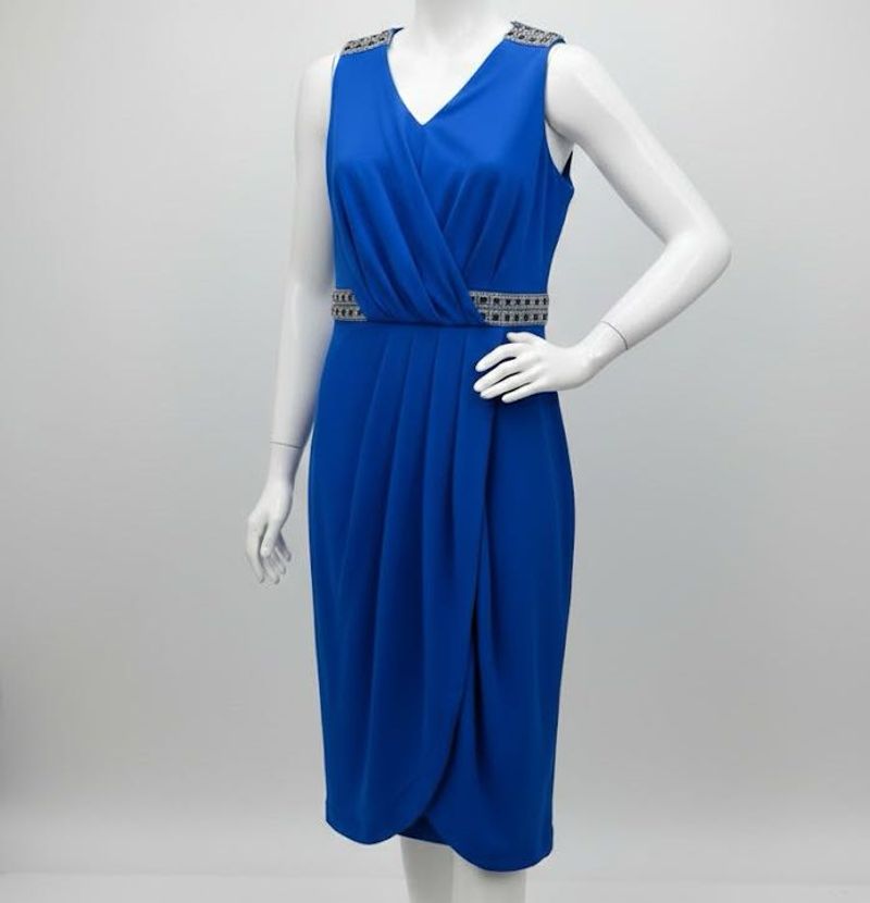 Express Blue Sleeveless Sheath Dress